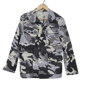 Zadig & Voltaire Black And Gray Kola Camo Jacket Womens Size XS